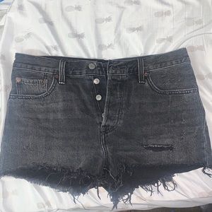 Levi black denim shorts